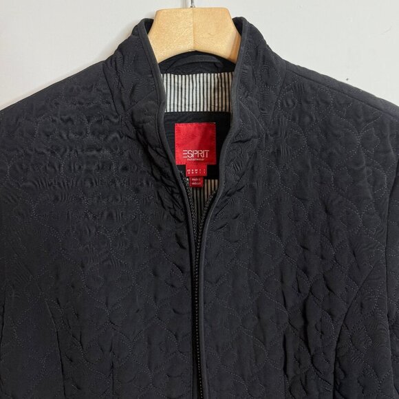 🖤 ESPRIT Quilted Lightweight Women's Black Jacket Zip-Up | SIZE Medium - Picture 2 of 7